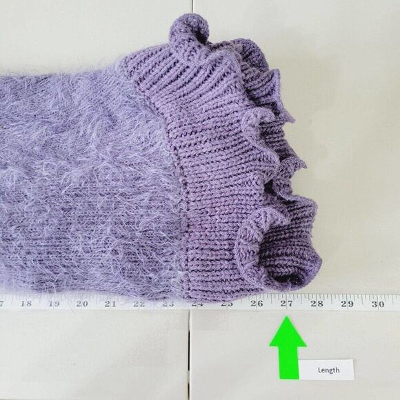 Roz & Ali Womens Plus Size 14/16 Purple Fuzzy Patterned Sweater Vest Cardigan - Picture 4 of 12